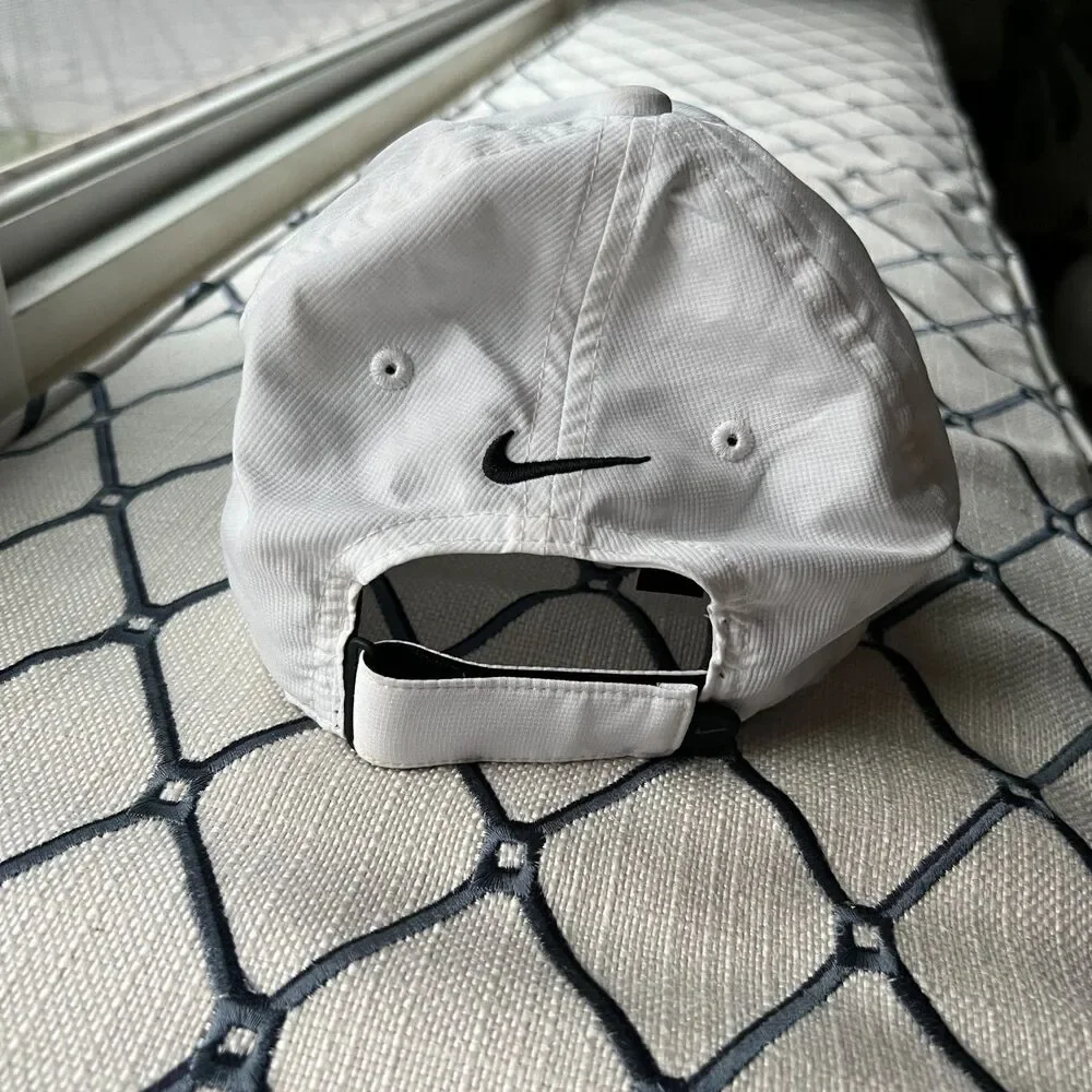 Nike Golf Legacy 91 Dri-Fit Hat White Black Swoosh Adjustable Strapback Cap OSFM